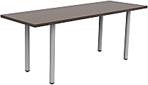 Safco® Jurni Multi-Purpose Post Leg Table With Glides, 29”H x 24”W x 72”D, Columbian Walnut