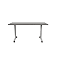 Safco® Jurni Multi-Purpose Post Leg Table With Casters, 29”H x 24”W x 60”D, Asian Night/Silver