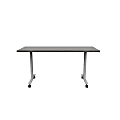 Safco® Jurni Multi-Purpose Post Leg Table With Casters, 29”H x 24”W x 60”D, Asian Night/Silver 1 thumbnail image