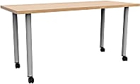 Safco® Jurni Multi-Purpose Post Leg Table With Casters, 29”H x 24”W x 60”D, Fusion Maple/Silver 1 thumbnail image