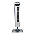 Optimus Pedestal Tower Fan With Remote Control And LED, 35" x 9"