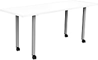 Safco® Jurni Multi-Purpose Post Leg Table With Casters, 29”H x 24”W x 72”D, Designer White