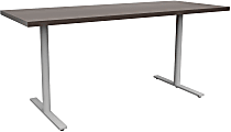 Safco® Jurni Multi-Purpose T-Leg Table With Glides, 29”H x 24”W x 60”D, Columbian Walnut/Silver 1 thumbnail image