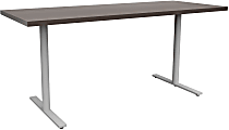 Safco® Jurni Multi-Purpose T-Leg Table With Glides, 29”H x 24”W x 60”D, Columbian Walnut/Silver