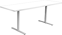 Safco® Jurni Multi-Purpose T-Leg Table With Glides, 29”H x 24”W x 72”D, Designer White/Silver