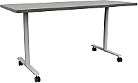 Safco® Jurni Multi-Purpose T-Leg Table With Casters, 29”H x 24”W x 60”D, Asian Night/Silver