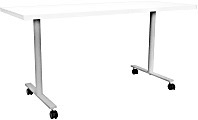 Safco® Jurni Multi-Purpose T-Leg Table With Casters, 29”H x 24”W x 60”D, Designer White/Silver