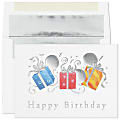 Custom Embellished Birthday Greeting Cards With Blank Foil-Lined Envelopes, 7-7/8" x 5-5/8", Packages & Balloons, Box Of 25 Cards 1 thumbnail image