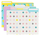 Office Depot® Brand Fashion Paper File Folders, Letter Size, Lemons/Stripes/Dots, Assorted Colors, Pack Of 6 Folders 1 thumbnail image