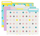 Office Depot® Brand Fashion Paper File Folders, Letter Size, Lemons/Stripes/Dots, Assorted Colors, Pack Of 6 Folders