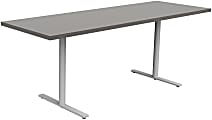 Safco® Jurni Multi-Purpose T-Leg Table With Casters, 29”H x 24”W x 72”D, Asian Night/Silver