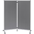 Paperflow Mobile Partition - 30" Width x 67" Height11.8" Length - Aluminum Frame - Translucent Smoke