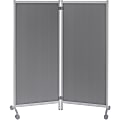 Paperflow Mobile Partition - 30" Width x 67" Height11.8" Length - Aluminum Frame - Translucent Smoke 1 thumbnail image