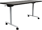 Safco® Jurni Flip Table With Casters, 29”H x 24”W x 60”D, Asian Night/Silver