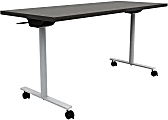 Safco® Jurni Flip Table With Casters, 29”H x 24”W x 60”D, Asian Night/Silver 1 thumbnail image
