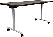 Safco® Jurni Flip Table With Casters, 29”H x 24”W x 60”D, Columbian Walnut/Silver 1 thumbnail image