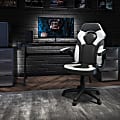 Flash Furniture X10 Ergonomic LeatherSoft™ Faux Leather High-Back Racing Gaming Chair With Flip-Up Arms, White/Black