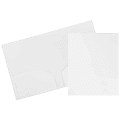 JAM Paper® Heavy-Duty 2-Pocket Plastic Presentation Folders, 9" x 12", White, Pack Of 6 1 thumbnail image