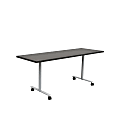 Safco® Jurni Flip Table With Casters, 29”H x 24”W x 72”D, Asian Night/Silver