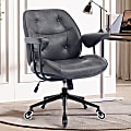 Bestier Retro Faux Leather Home Office Task Chair, Black, Total Qty 1 1 thumbnail image