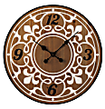 SEI Aprille Round Wall Clock, 2-1/4"D, White/Natural/Black