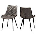Baxton Studio 10508 Dining Chairs, Gray/Brown, Set Of 2 Chairs