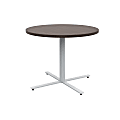 Safco® Jurni Round Café Table, 29”H x 36”W x 36”D, Columbian Walnut/Silver 1 thumbnail image