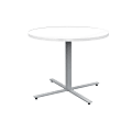 Safco® Jurni Round Café Table, 29”H x 36”W x 36”D, Designer White/Silver