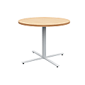 Safco® Jurni Round Café Table, 29”H x 36”W x 36”D, Fusion Maple/Silver