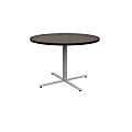 Safco® Jurni Round Café Table, 29”H x 42”W x 42”D, Columbian Walnut/Silver