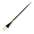Silver Brush Silverwhite Series Long-Handle Paint Brush, Size 16, Flat Bristle, Synthetic, Silver/White