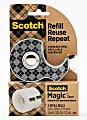 Scotch Stainless Steel Dispenser Starter Pack with Magic Tape , 0.75 in x 550 in, 2 Roll/Pack
