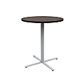 Safco® Jurni Steel And Laminate Round Bistro Table, 42"H x 36"W x 36"D, Columbian Walnut/Silver