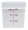 Cambro Poly CamSquare Food Storage Containers, 6 Qt, White, Pack Of 6 Containers