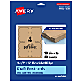 Avery® Printable Postcards With Sure Feed® Technology, 3-1/2" x 5" Rectangle Flourished Edge, Kraft Brown, Pack Of 40 1 thumbnail image