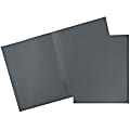 JAM Paper® Plastic 2-Pocket POP Folders, 9 1/2" x 11 1/2", Gray, Pack Of 6