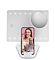 Conair® Battery-Operated LED Mirror With Adjustable Tilt Hinge, 8-3/4"H x 8-3/4"W x 6-1/2"D, White 1 thumbnail image