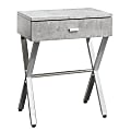 Monarch Specialties Nicole Accent Table, 22-1/4"H x 18-1/4"W x 12"D, Gray Cement/Silver 1 thumbnail image