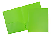 JAM Paper® Plastic 2-Pocket POP Folders, 9 1/2" x 11 1/2", Lime Green, Pack Of 6 1 thumbnail image