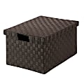 Honey Can Do Woven Heavy-Duty Storage File Box With Lift-Off Lids And Built-In Handles, Letter/Legal Size, 10 3/4" x 17 3/4" x 14", Espresso