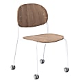 KFI Studios Tioga Laminate Guest Chair With Casters, Beech/White