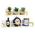 Mind Reader Wall-Mounted Floating Shelves, 3-15/16”H x 4”W x 18”D, White, Set Of 2 Shelves 1 thumbnail image