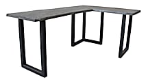 Coast to Coast Timothy L-Shaped Writing Desk, 30"H x 68"W x 47"D, Sandblast Gray/Gunmetal 1 thumbnail image