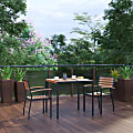 Flash Furniture Lark 3-Piece Outdoor Dining Table Set With 2 Club Chairs, Teak 1 thumbnail image