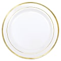 Amscan Plastic Plates, 10-1/4", White/Gold, Pack Of 10 Plates 1 thumbnail image