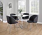 LumiSource Fran Contemporary Chairs, Black/Chrome, Set Of 2 Chairs