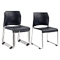 National Public Seating 8800 Cafetorium Chairs, Navy/Chrome, Set Of 4 Chairs