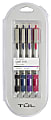 TUL® Retractable Gel Pens, Medium Point, 0.7 mm, Silver Barrel, Black/Navy/Purple/Lavender Inks, Pack Of 4 Pens