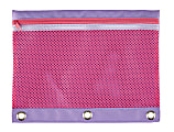 Office Depot® Brand 3-Ring Mesh Pencil Pouch, 8" x 10-1/4", Pink