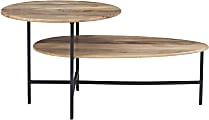 Powell Darby 2-Tier Coffee Table, 18"H x 38"W x 22"D, Natural/Black